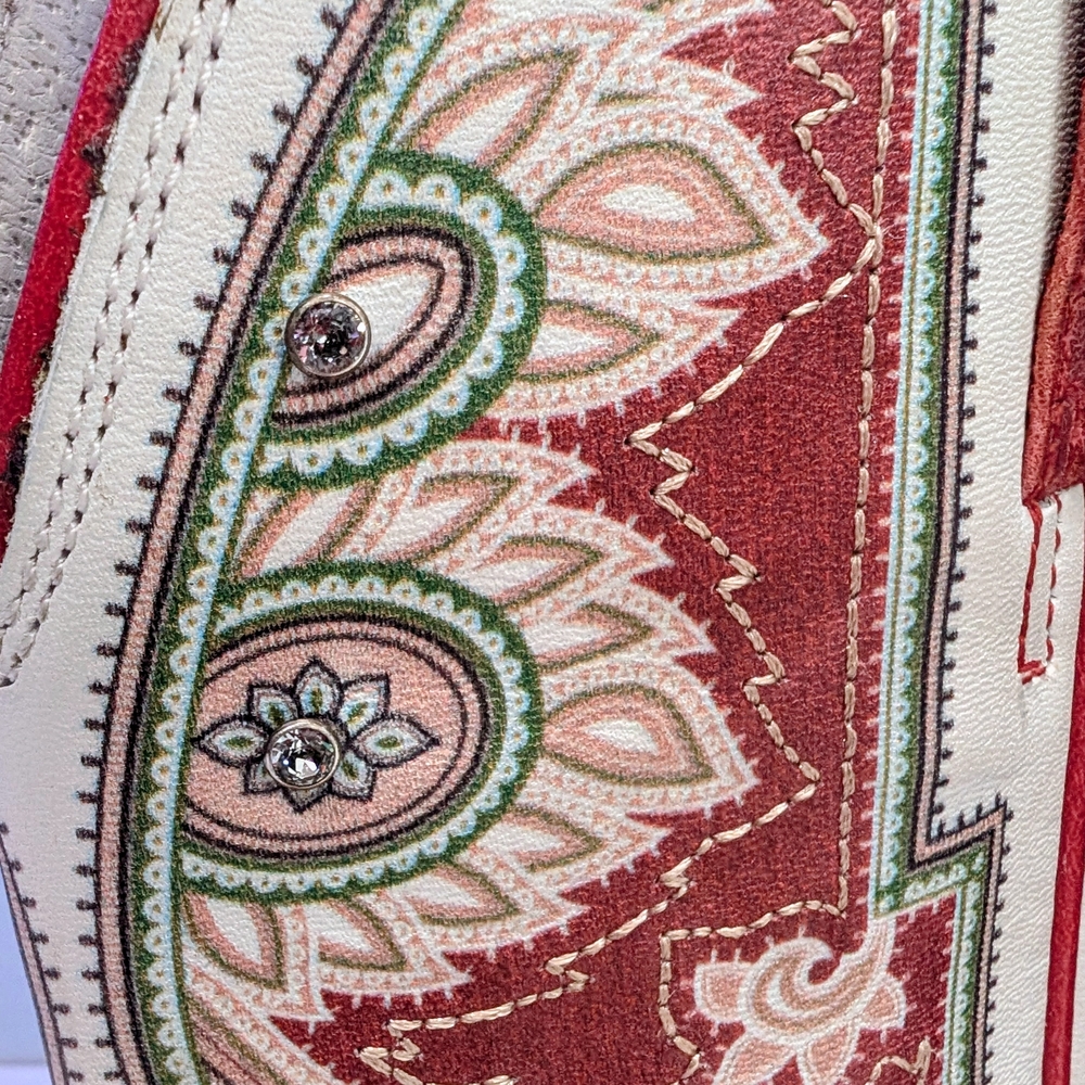 Ariat Red and Cream Heeled Boots - Picture 2 of 4